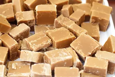 peanut butter fudge at a candy store in pigeon forge
