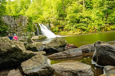 waterfall during summer in the smokies